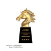 高端馬頭水晶獎杯俱樂部騎馬術比賽頒獎品生肖馬刻字金屬馬獎杯
